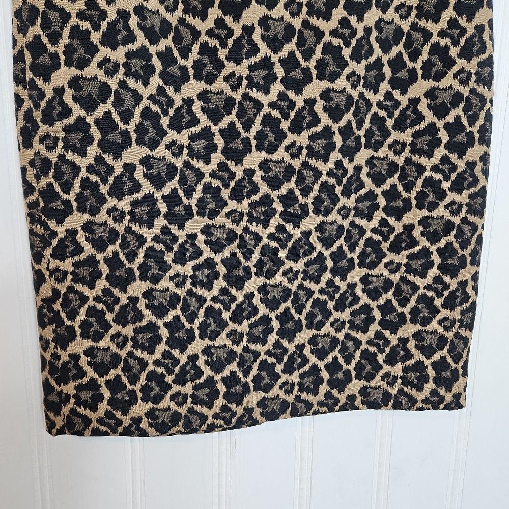 Talbots Cheetah Print A-Line Skirt 10P Canvas Petite Leopard Above Knee - Picture 4 of 14